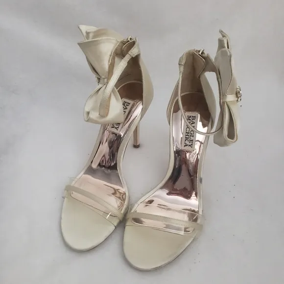 Badgley Mischka Fran Embellished Bow High-Heel Sandals