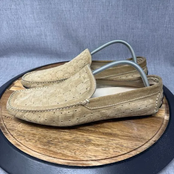 Baldinini Loafers Men's 10 (43) Tan Brown Leather Slip On Driving Casual