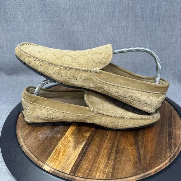 Baldinini Loafers Men's 10 (43) Tan Brown Leather Slip On Driving Casual