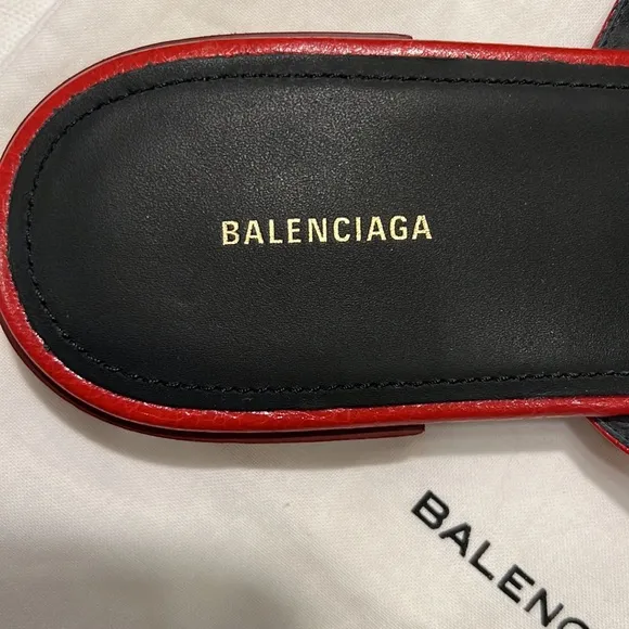 Balenciaga Grommet Sandals Red 37