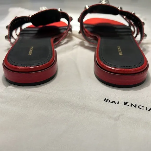 Balenciaga Grommet Sandals Red 37