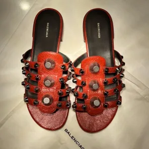 Balenciaga Grommet Sandals Red 37