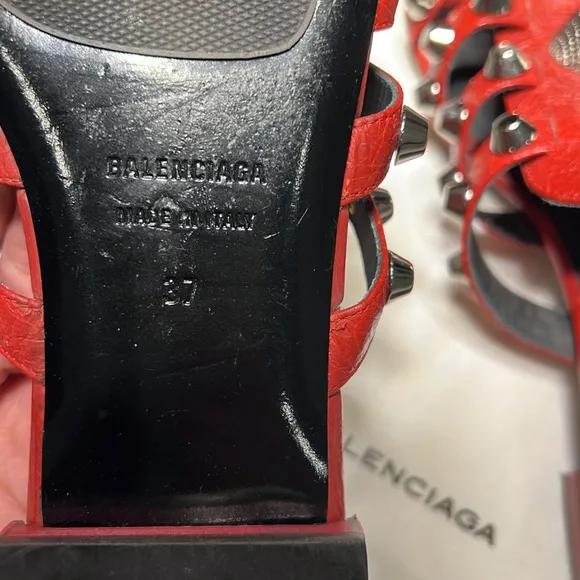 Balenciaga Grommet Sandals Red 37