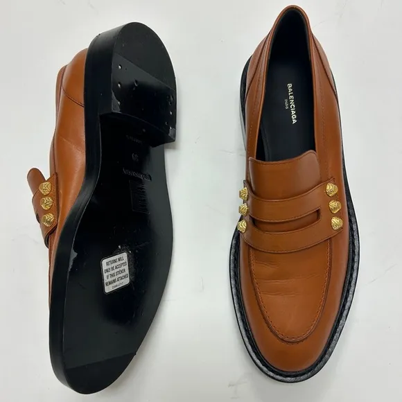Balenciaga Studded Leather Loafers
