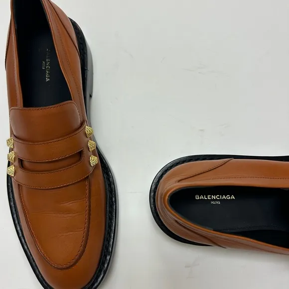 Balenciaga Studded Leather Loafers