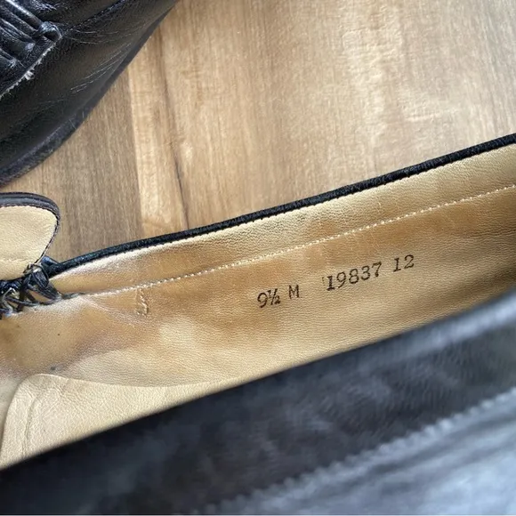 Bally black leather horsebit loafers