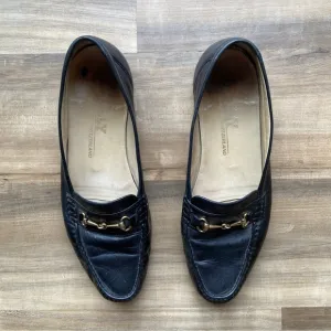 Bally black leather horsebit loafers