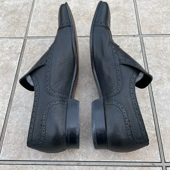Bally Danube black leather slip on loafers 9