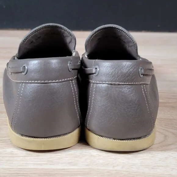 Bally Loafers Mens Size 9 D Gray Leather Round Toe Boat Shoes Casual Switzerland