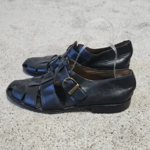 Bally Men's Bridgehampton Black Leather Fisherman Sandals Size 12 D