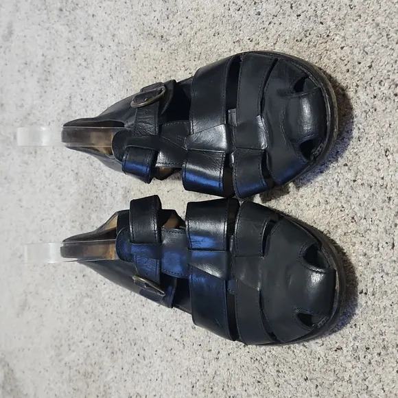 Bally Men's Bridgehampton Black Leather Fisherman Sandals Size 12 D