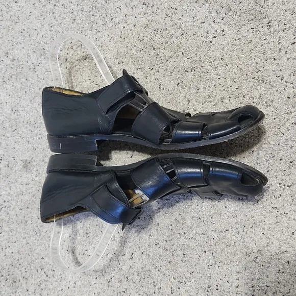 Bally Men's Bridgehampton Black Leather Fisherman Sandals Size 12 D