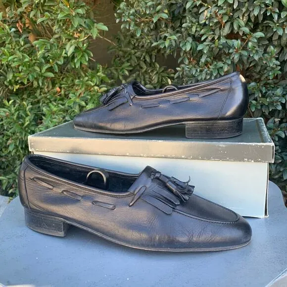Bally of Switzerland Leather Tassel Indio Loafers