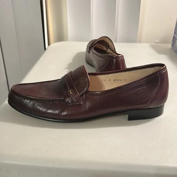 Bally of Switzerland Men's Mathew Slip on Brown Leather Loafers Sz 10M