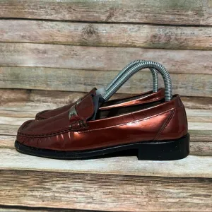 Bally Orange Patent Leather Loafers