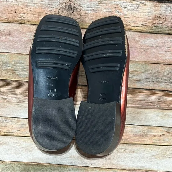 Bally Orange Patent Leather Loafers