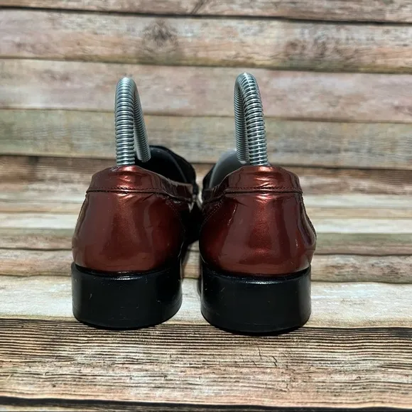 Bally Orange Patent Leather Loafers
