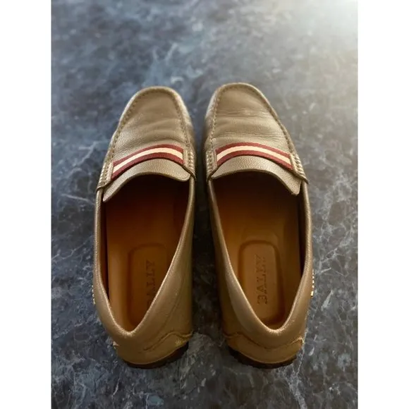 BALLY Pearce Leather Driver Loafers Grey Men’s US 11