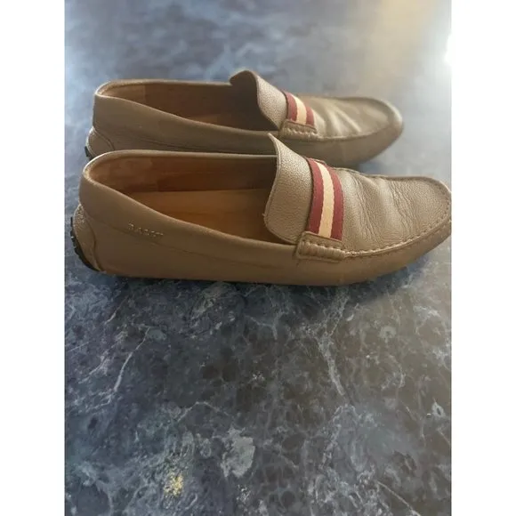 BALLY Pearce Leather Driver Loafers Grey Men’s US 11