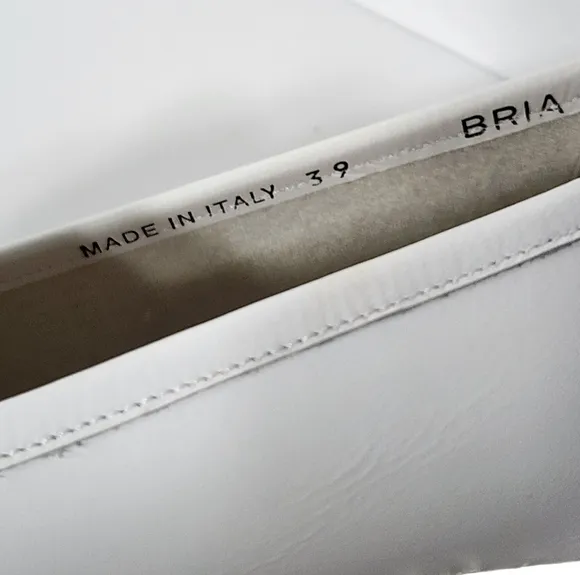 Bally White Leather Penny Loafers Flats