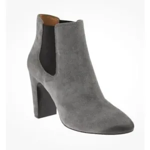 Banana Republic Belinda Chelsea Boots Gray Leather Slip On Herls Size 8.5M