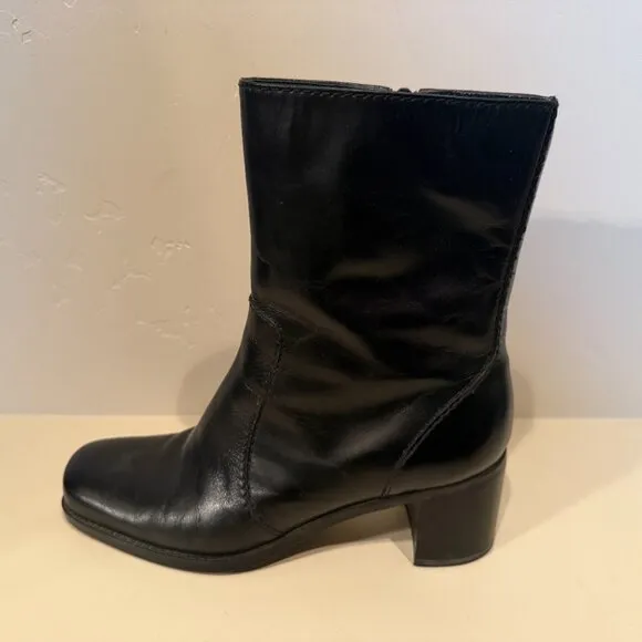 Bandolino BDNOVEMBRE Black Leather Boots Size 6 1/2