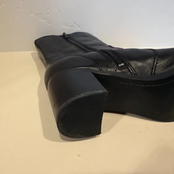 Bandolino BDNOVEMBRE Black Leather Boots Size 6 1/2