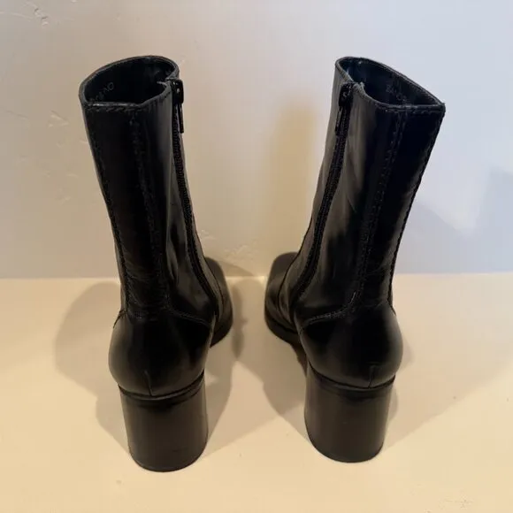 Bandolino BDNOVEMBRE Black Leather Boots Size 6 1/2