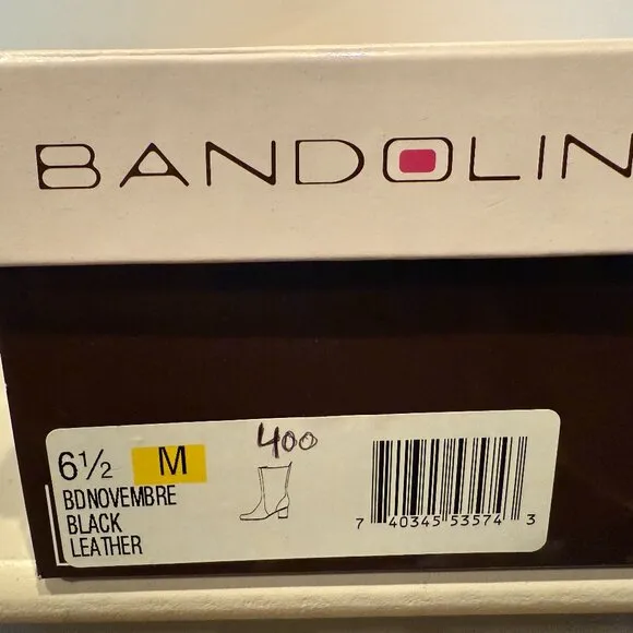 Bandolino BDNOVEMBRE Black Leather Boots Size 6 1/2