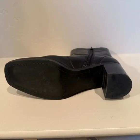 Bandolino BDNOVEMBRE Black Leather Boots Size 6 1/2