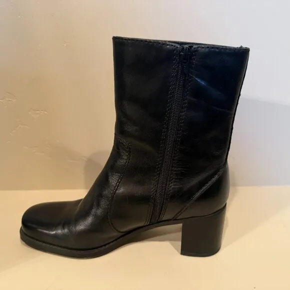 Bandolino BDNOVEMBRE Black Leather Boots Size 6 1/2