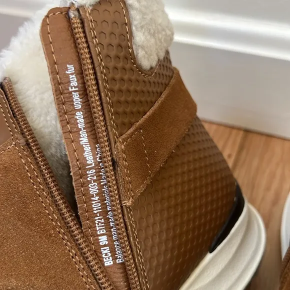 Bare Traps Sz 9M Cognac brown Cozy Suede Becky Ankle fur lined Boots .