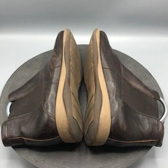 Barneys New York Boots Mens 10.5 Brown Leather Chelsea Ankle Slip On Italy