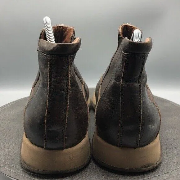 Barneys New York Boots Mens 10.5 Brown Leather Chelsea Ankle Slip On Italy