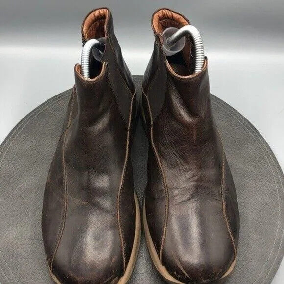 Barneys New York Boots Mens 10.5 Brown Leather Chelsea Ankle Slip On Italy