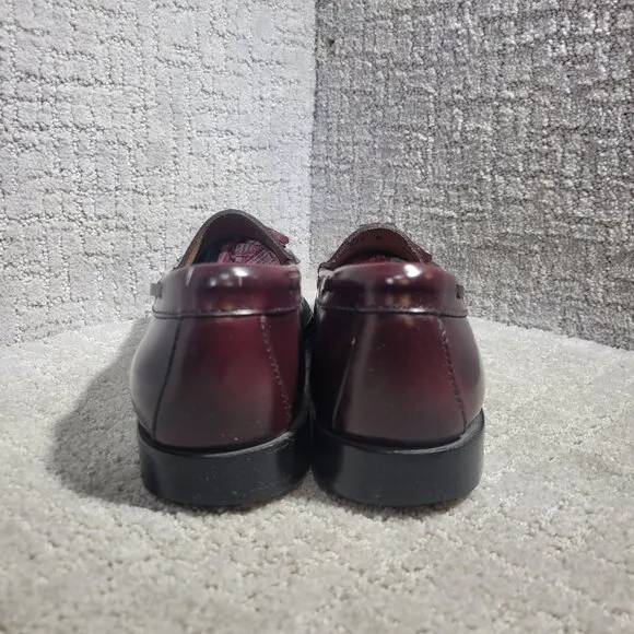 Bass &amp; Co Weejuns Layton Men's Size 11.5D Burgundy Leather Kiltie Tassel Loafers