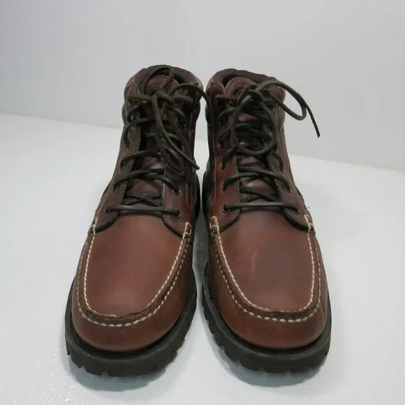 Bass Caratunk Vintage Mens Boots Used Vibram T185 Moc Toe Classic Sz 12 M