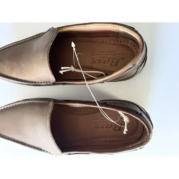 Bass G.‎ H. Bass &amp; Company Hank Brown Leather Slip On Mocassins Loafers Size 9.5