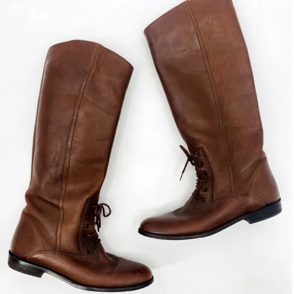 Bass Women’s Tall Lace Up Riding Boots in Brown size 8.5