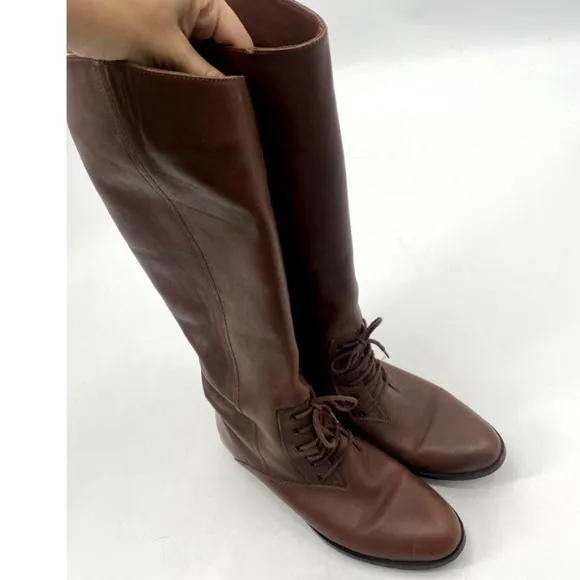 Bass Women’s Tall Lace Up Riding Boots in Brown size 8.5