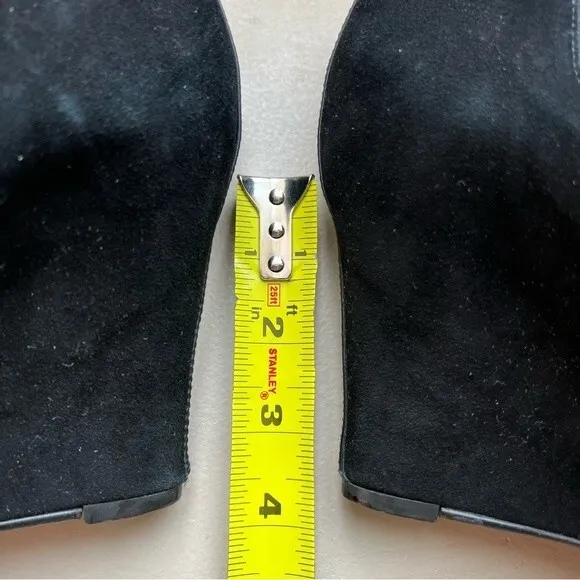 BCBGMAXAZRIA Black Suede Wedge Heeled Slip On Ankle Boots Booties Women's 9.5
