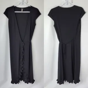 BCBGMAXAZRIA Black Wrap Dress Sz Large