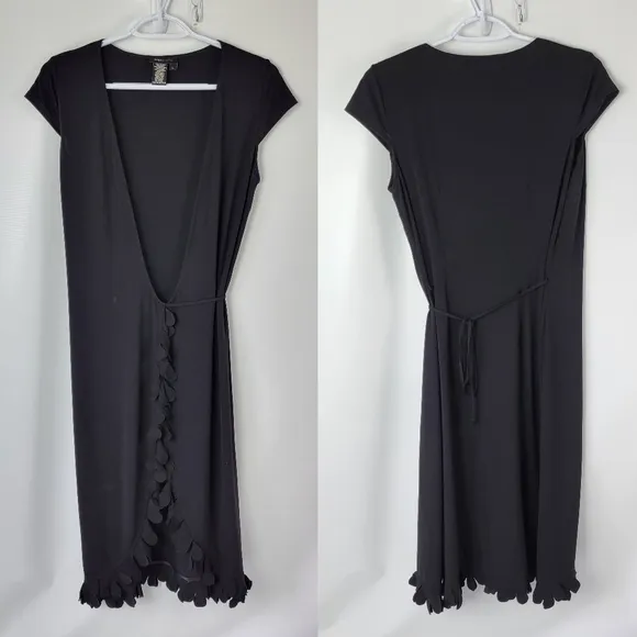 BCBGMAXAZRIA Black Wrap Dress Sz Large