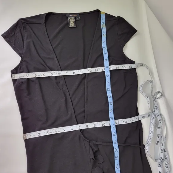 BCBGMAXAZRIA Black Wrap Dress Sz Large