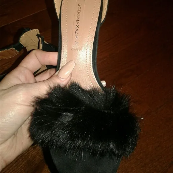 Bcbgmaxazria Hala Fur Suede Sandal