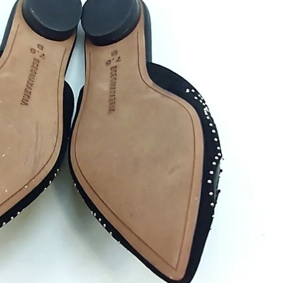 BCBGMAXAZRIA Nola Studded Pointed Toe Mule Sandal Flat Heel Fashionable Shoe 7.5