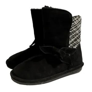 Bearpaw Boots Geneva Size 10 Black and White Trim