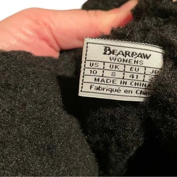 Bearpaw Boots Geneva Size 10 Black and White Trim