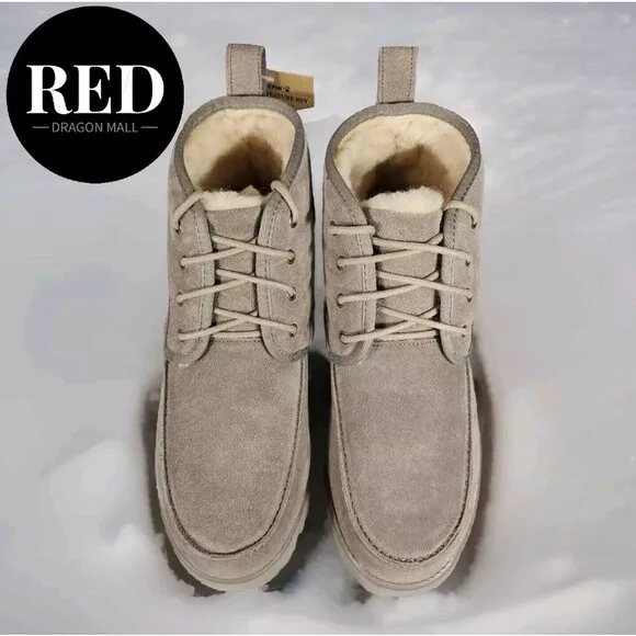 Bearpaw Kyle Suede Boots Stone - Men's Size 12 NEW !!