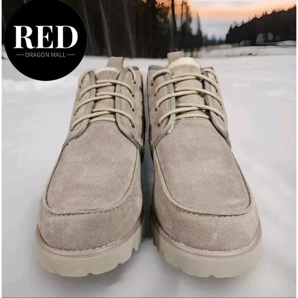 Bearpaw Kyle Suede Boots Stone - Men's Size 12 NEW !!